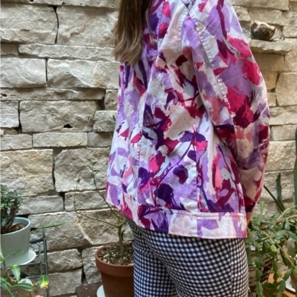 CHRISTOPHER & Banks floral denim jacket coat medium - Picture 5 of 7